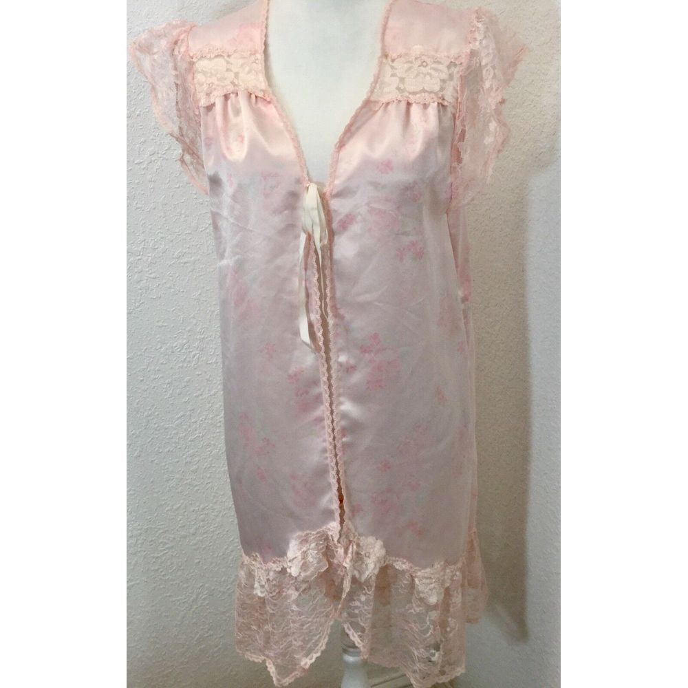 Sexy Lingerie  Samye USA pink Night‎ Gown lace Size S Lovely Vintage